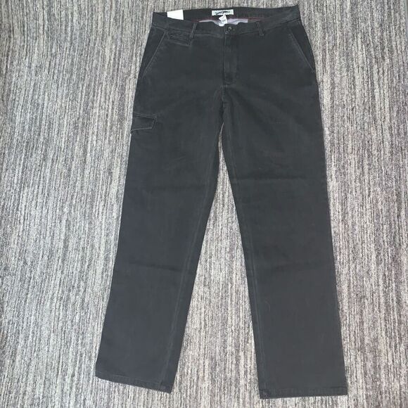 Jos A Bank Mens 36x32 Straight Leg Denim Jeans Black Zip Fly Pockets Stretch‎ - Picture 1 of 5